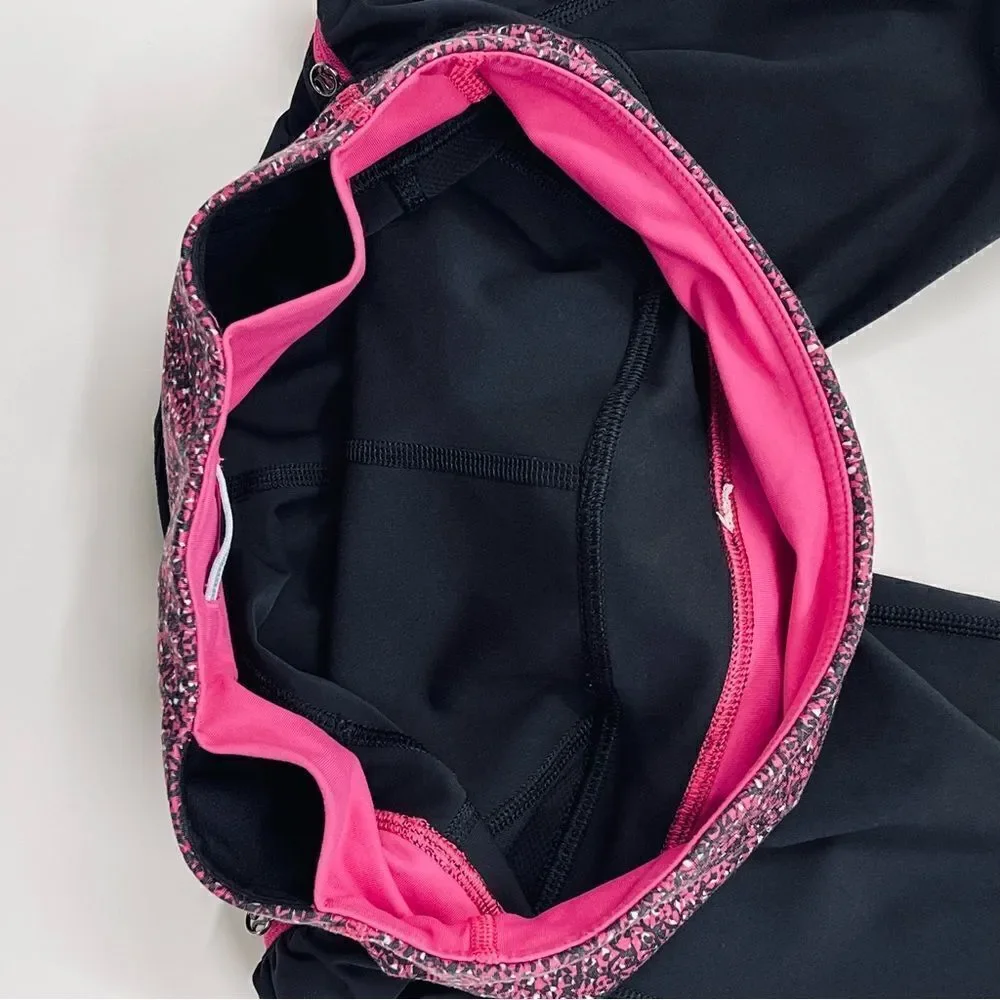 Lululemon Passion Crop III Black Flashback Static Caspian Jeweled Magenta - 4
